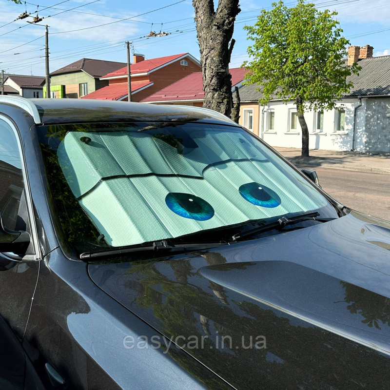 Сонцезахисна шторка для авто з очима Сірими