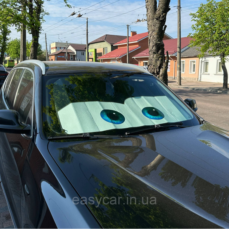 Сонцезахисна шторка для авто з очима Чорними