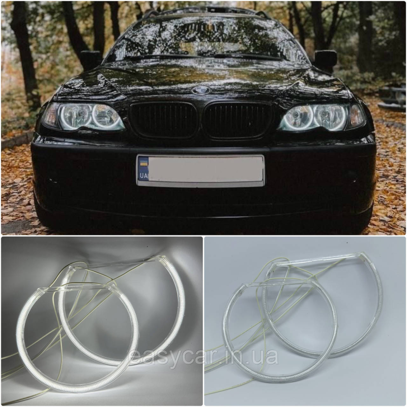 CCFL Ангельські оченята на BMW E46 без лінз Білі CCFL Ангельські оченята на BMW E46 без лінз Білі