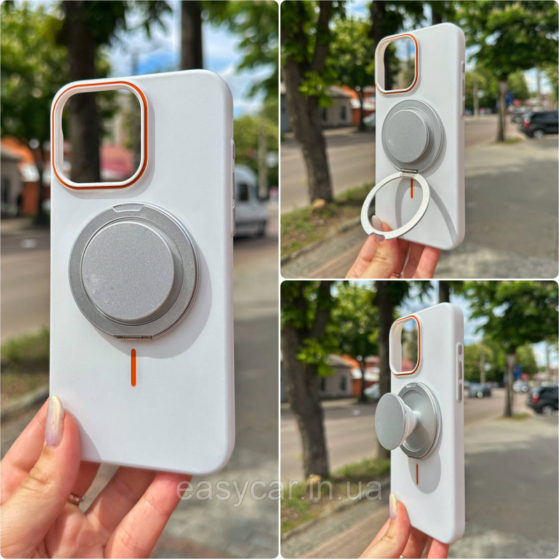 Магнітний тримач-попсокет 3в1 для телефону Сірий Магнітний тримач-попсокет 3в1 для телефону Сірий