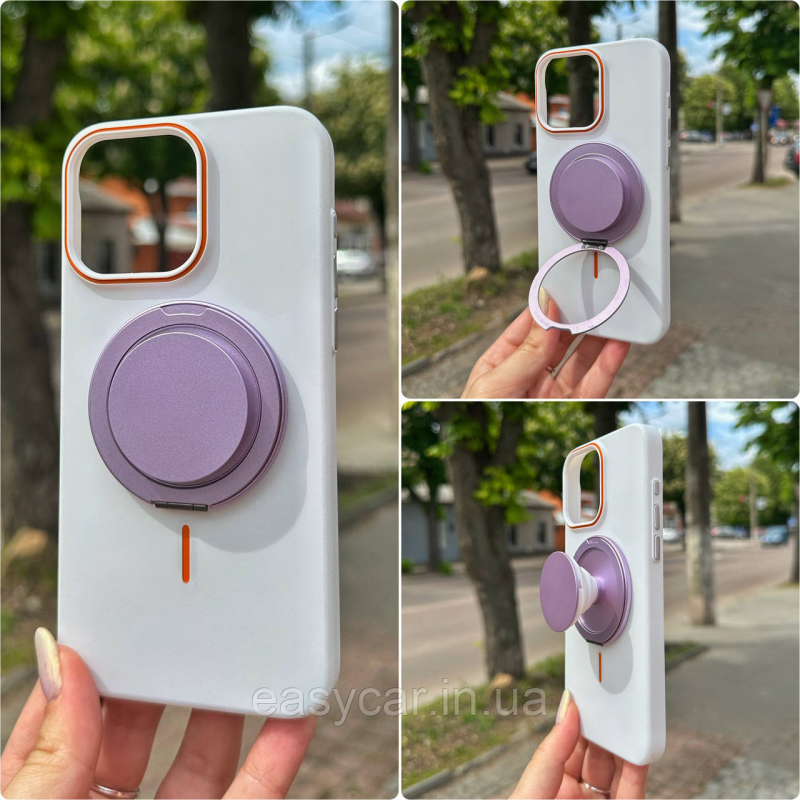Магнітний тримач-попсокет 3в1 для телефону Фіолетовий Магнітний тримач-попсокет 3в1 для телефону Фіолетовий