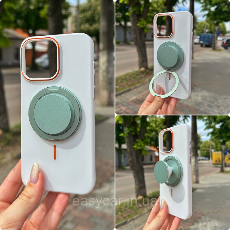 Магнітний тримач-попсокет 3в1 для телефону Зелений Магнітний тримач-попсокет 3в1 для телефону Зелений