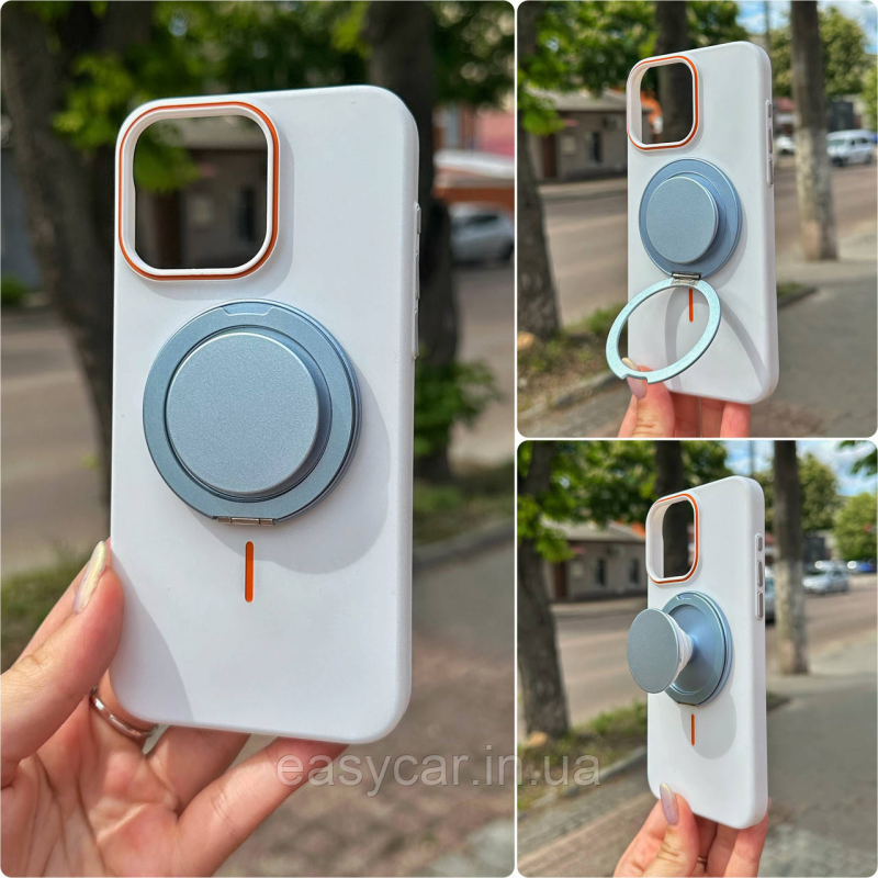 Магнітний тримач-попсокет 3в1 для телефону Синій Магнітний тримач-попсокет 3в1 для телефону Синій