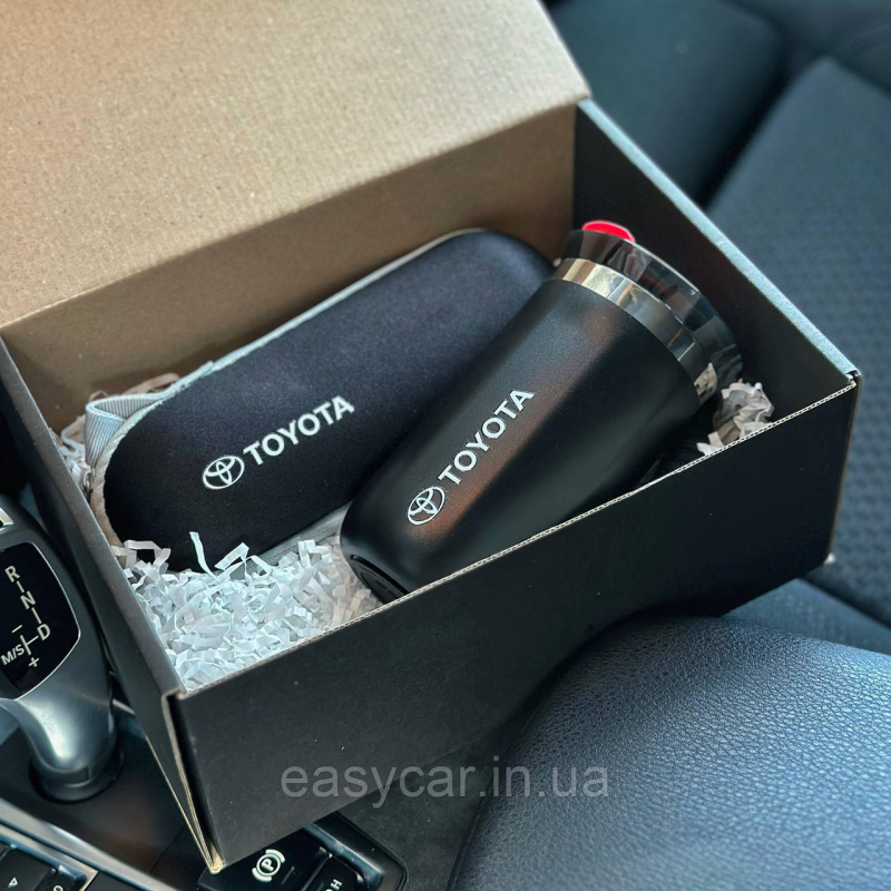 Подарунковий набір: термо чашка + парасолька з логотипом TOYOTA