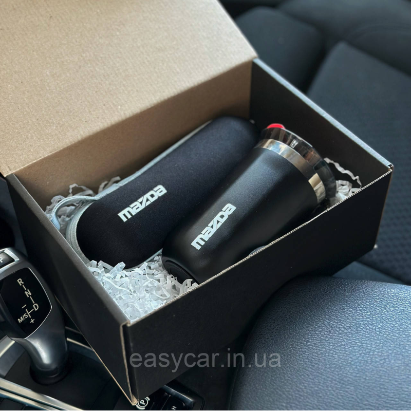 Подарунковий набір: термо чашка + парасолька з логотипом MAZDA