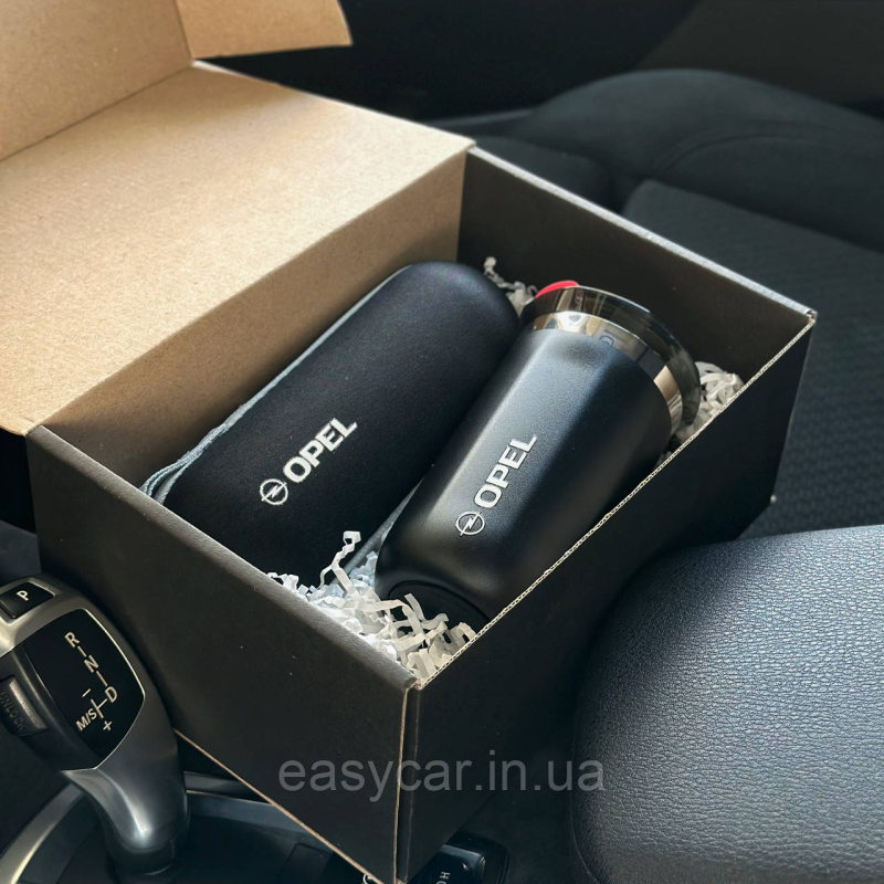 Подарунковий набір: термо чашка + парасолька з логотипом OPEL