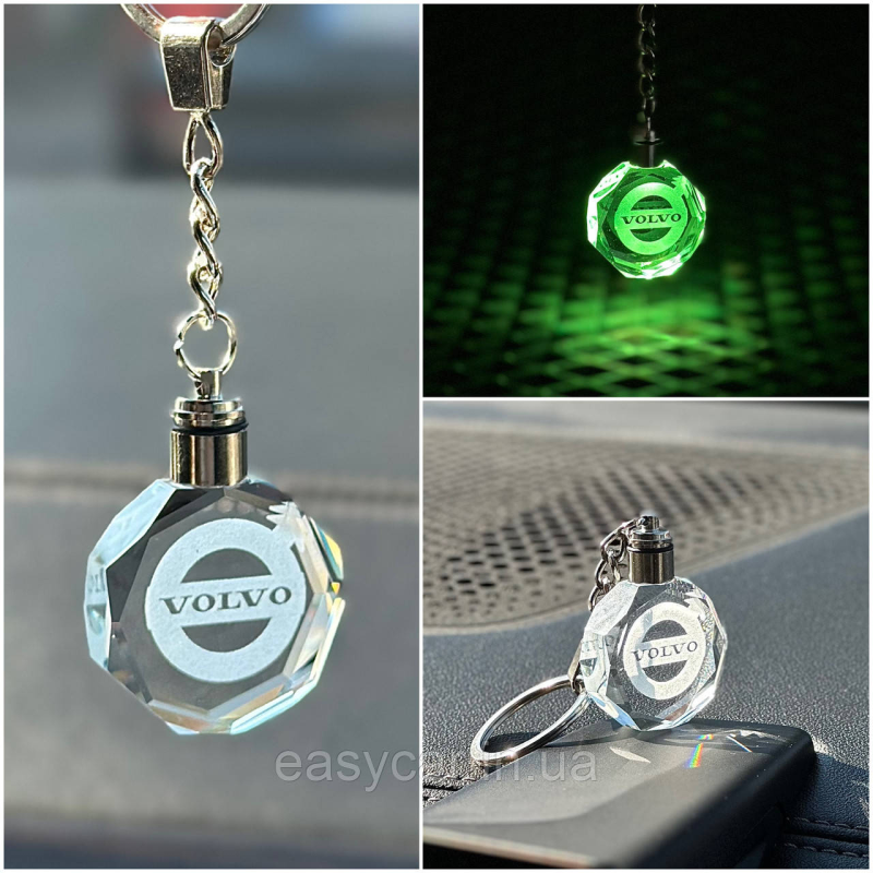 Брелок Crystal з різнокольоровою підсвіткою VOLVO