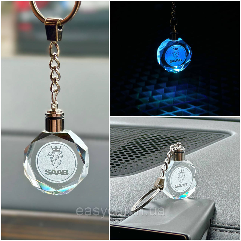 Брелок Crystal з різнокольоровою підсвіткою SAAB