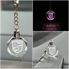 Брелок Crystal з різнокольоровою підсвіткою PORSCHE
