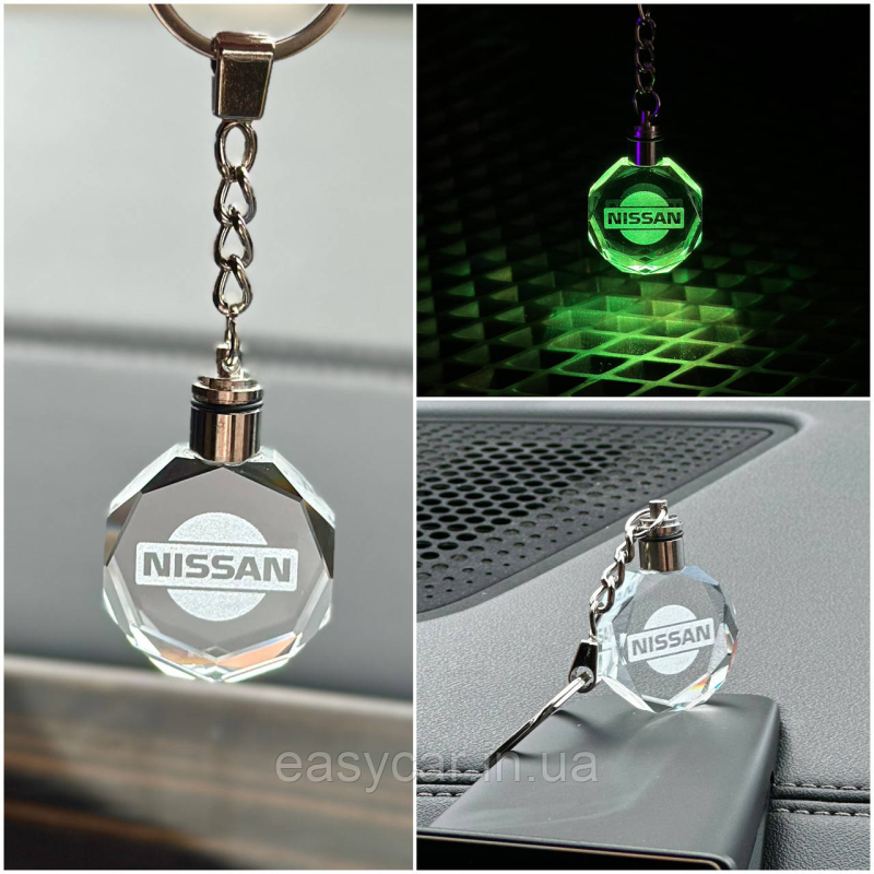 Брелок Crystal з різнокольоровою підсвіткою NISSAN