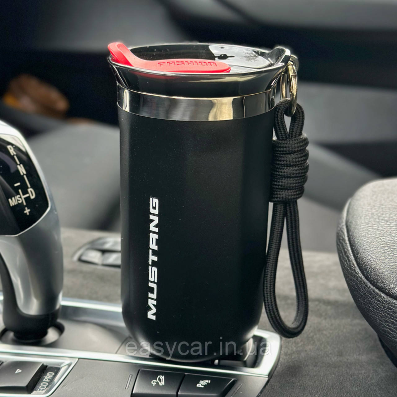 Термо-чашка з логотипом MUSTANG 350мл чорна Термо-чашка з логотипом MUSTANG 350мл чорна