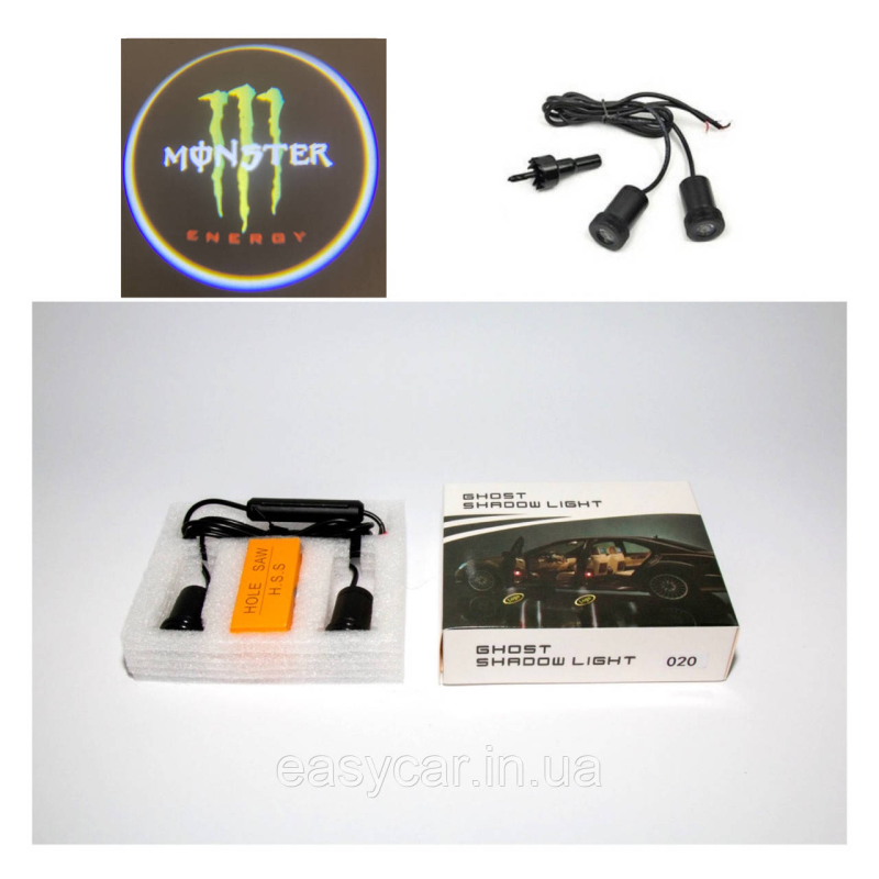 Логотип підсвітка дверей door logo Monster Energy