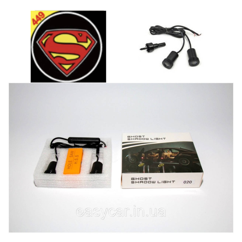 Логотип підсвітка дверцят door logo Superman Логотип підсвітка дверцят door logo Superman