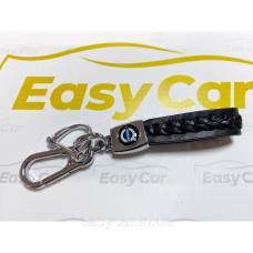 Плетений брелок для ключів авто Volvo Хром