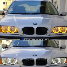 LED Ангельські оченята на BMW E46 БІЛІ З ПОВОРОТОМ