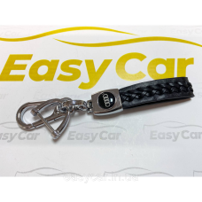 Плетений брелок для ключів авто Audi Хром