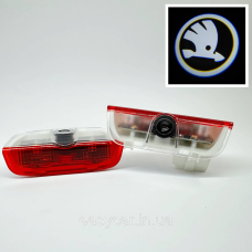 Логотип підсвітка дверей Шкода Lazer door logo light Skoda