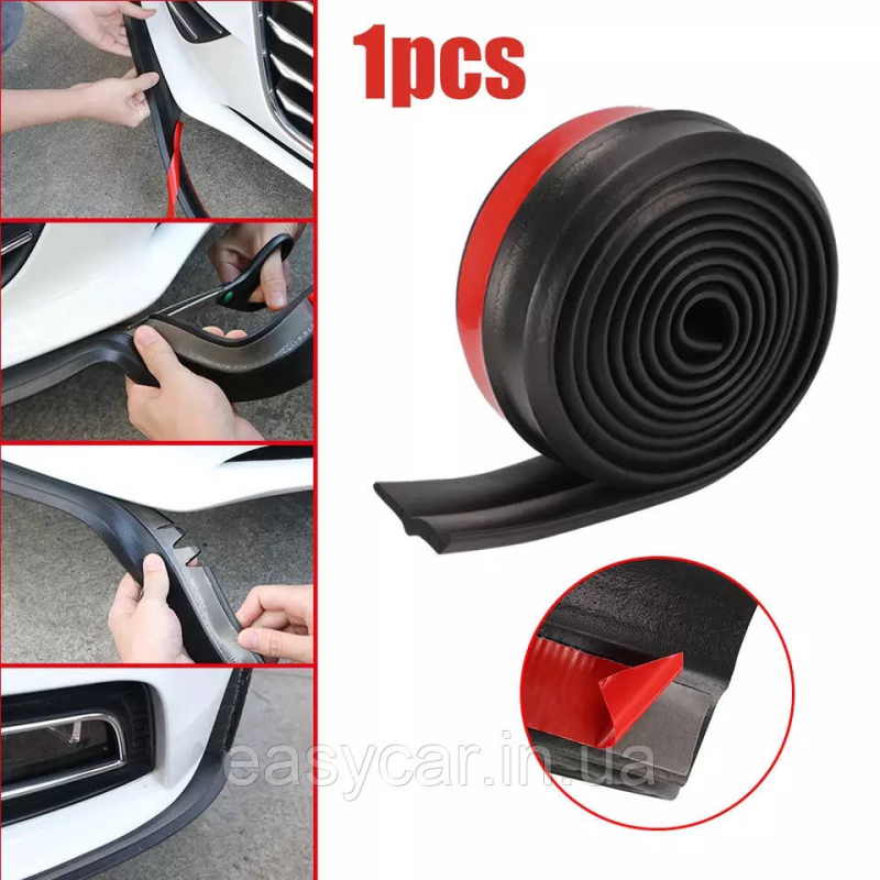 Універсальна губа бампера 2,5м Чорна