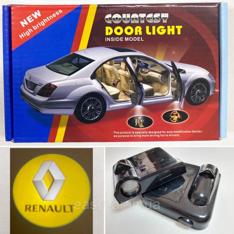 Логотип підсвічування двері Рено Lazer door logo light RENAULT