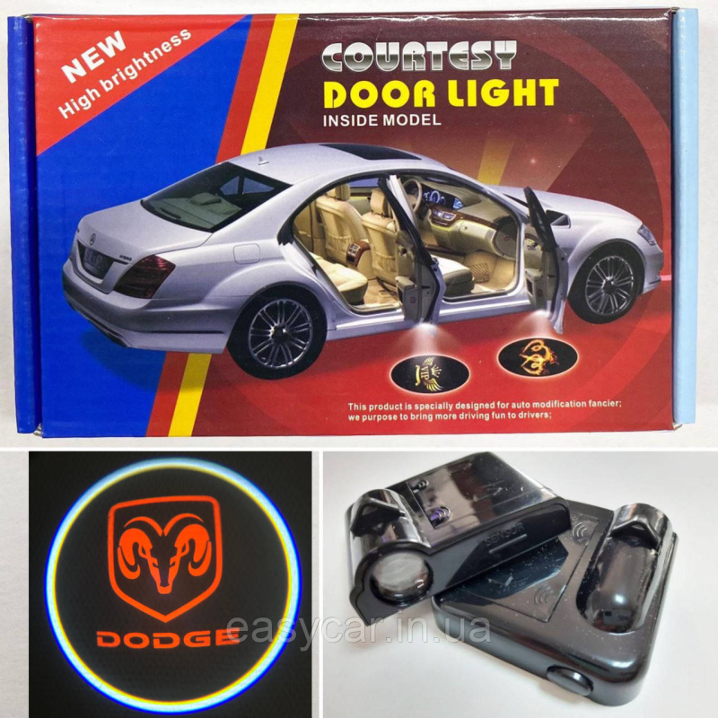 Логотип підсвічування двері Додж Lazer door logo DODGE Логотип підсвічування двері Додж Lazer door logo DODGE