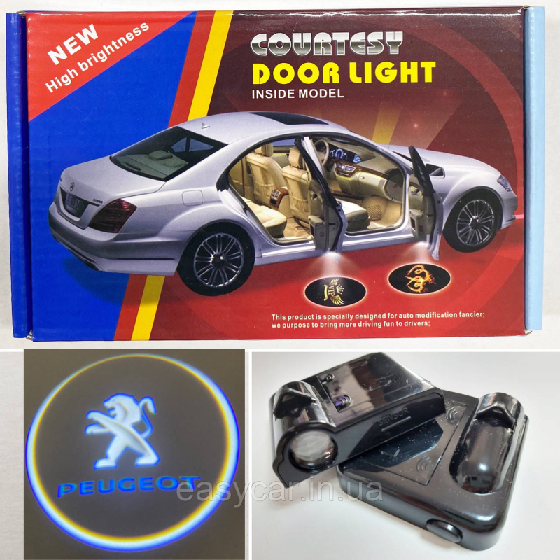 Логотип підсвічування двері Пежо Lazer door logo PEUGEOT