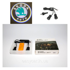 Логотип підсвітка дверей Шкоду door logo Skoda