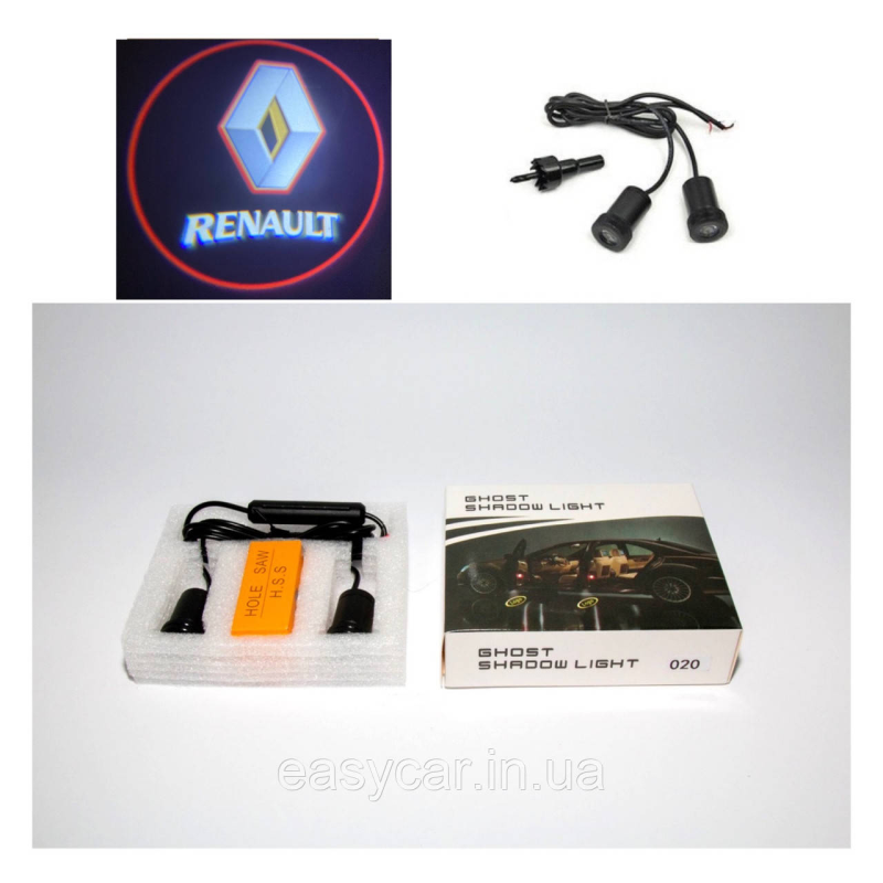 Логотип підсвітка дверей Рено door logo Renault RED Логотип підсвітка дверей Рено door logo Renault RED