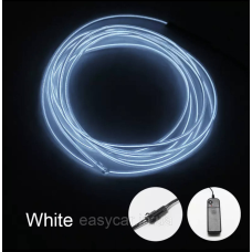 “Холодний неон“ круглий 2,2 мм товщина БІЛИЙ 5 м + інвертор від батарейок