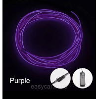 “Холодний неон“ круглий 2,2 мм товщина ФІОЛТИВИЙ 3 м + інвертор від батарейок