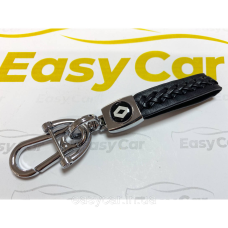 Плетений брелок для ключів авто Renault Хром
