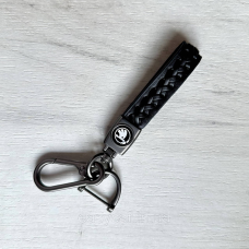 Плетений брелок для ключів авто Skoda Сатин