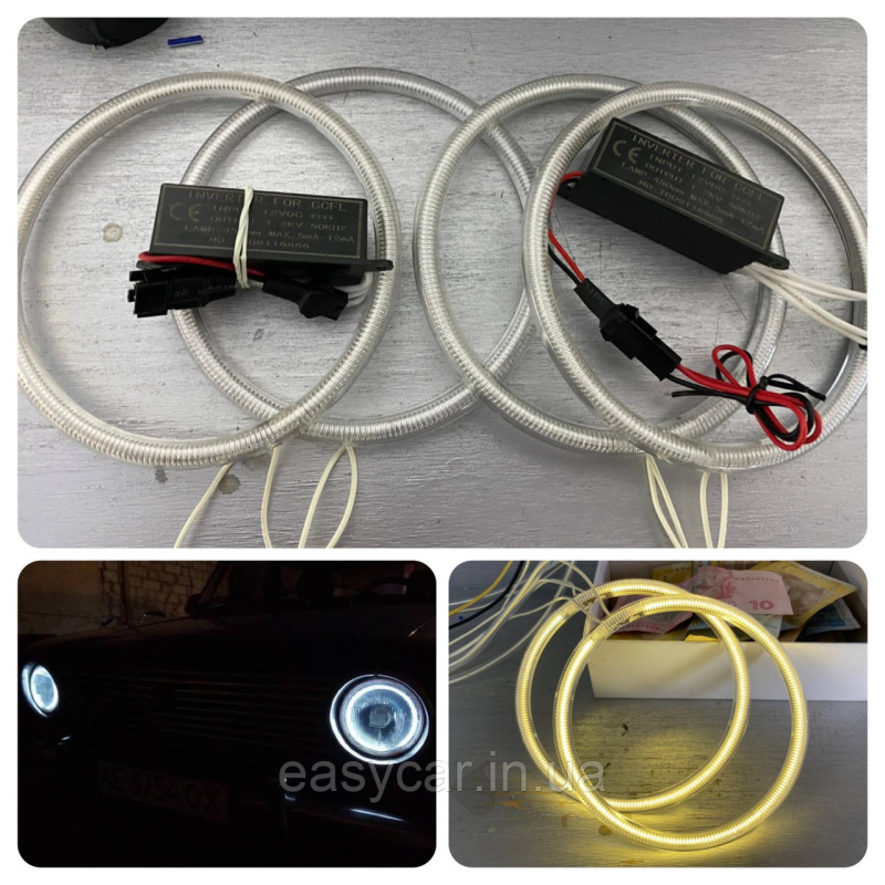 Ангельські очі CCFL (газові) для ВАЗ 2101/21 Нива Жовті