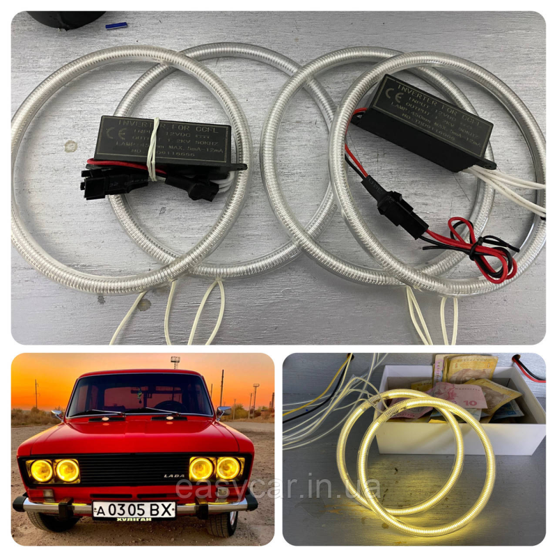 Ангельські очі CCFL (газові) для ВАЗ 2103/2106 Жовті Ангельські очі CCFL (газові) для ВАЗ 2103/2106 Жовті