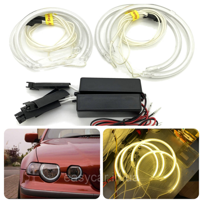 CCFL Ангельські оченята на BMW E46 COMPACT Жовті CCFL Ангельські оченята на BMW E46 COMPACT Жовті