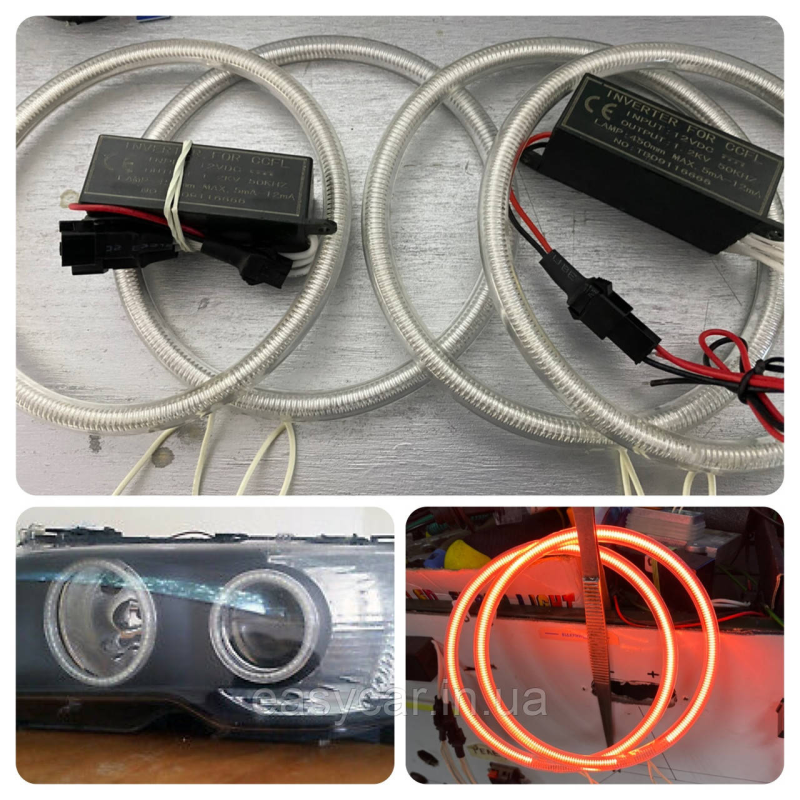 CCFL Ангельські оченята на BMW E46 COUPE Червоні CCFL Ангельські оченята на BMW E46 COUPE Червоні