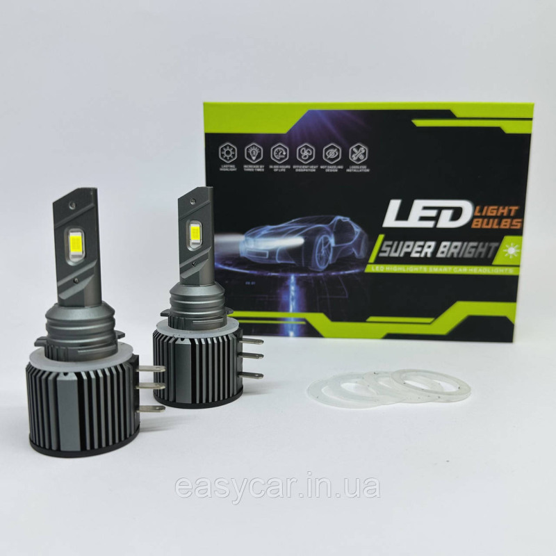 LED Can H15 Світлодіодна лампа ДХО/Габарит CANBUS 60W 14000LM PREMIUM