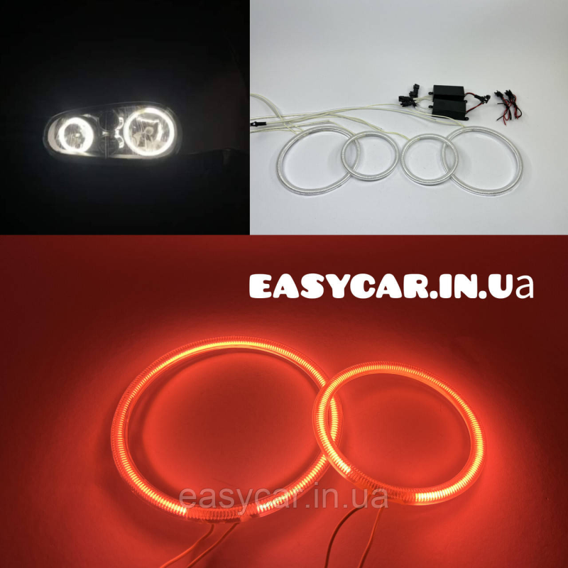 Ангельські оченята CCFL на WV Golf MKIV, Golf 4 Червоні Ангельські оченята CCFL на WV Golf MKIV, Golf 4 Червоні