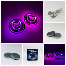 Підсвітка в підсклянник із логотипом FIAT з датчиком світла на акумуляторі