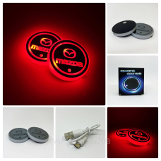 Підсвітка в підсклянник із логотипом MAZDA з датчиком світла на акумуляторі