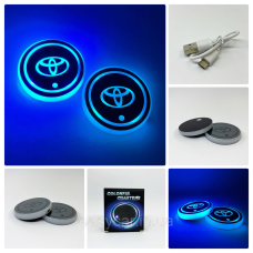 Підсвітка в підсклянник із логотипом TOYOTA з датчиком світла на акумуляторі