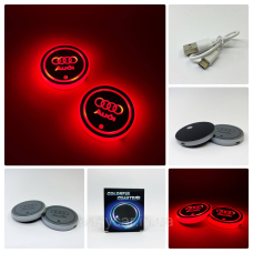 Підсвітка в підсклянник із логотипом AUDI з датчиком світла на акумуляторі