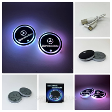 Підсвітка в підсклянник із логотипом MERSEDES-BENZ з датчиком світла на акумуляторі