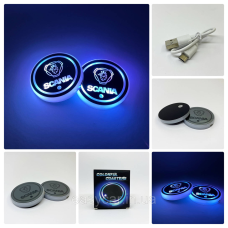 Підсвітка в підсклянник із логотипом SCANIA з датчиком світла на акумуляторі