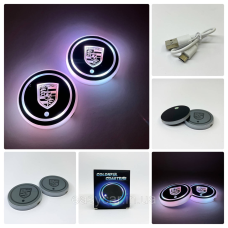 Підсвітка в підсклянник із логотипом PORSCHE з датчиком світла на акумуляторі