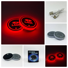 Підсвітка в підсклянник із логотипом LADA з датчиком світла на акумуляторі