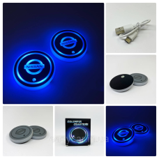 Підсвітка в підсклянник із логотипом NISSAN з датчиком світла на акумуляторі