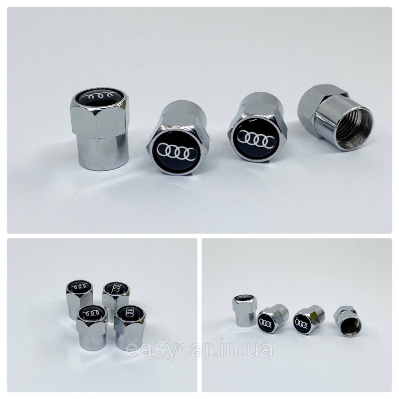 Захисні ковпачки на ніпеля  Audi 4 шт. Хром
