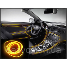 Підсвітка панелі приладів “Холодний неон“ з кантом жовтий 1 м + інвертор