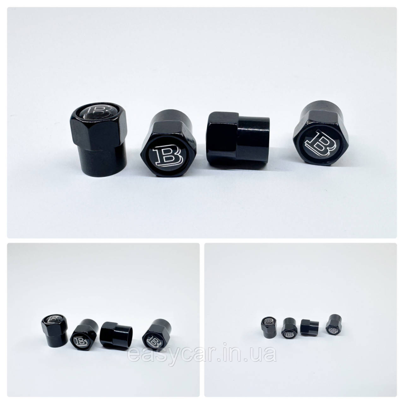 Захисні ковпачки на ніпеля  Brabus 4 шт. Чорні