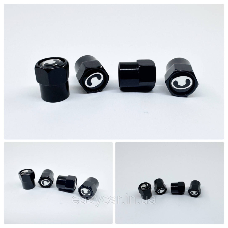 Захисні ковпачки на ніпеля Great Wall 4 шт. Чорні Захисні ковпачки на ніпеля Great Wall 4 шт. Чорні